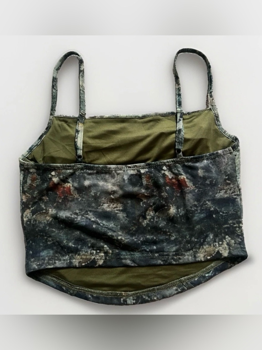 Painterly Abstract Watercolor Mesh Corset Cami - Picture 3 of 9